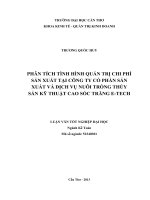 phân tích tình hình quản trị chi phí sản xuất tại công ty cổ phần sản xuất và dịch vụ nuôi trồng thủy sản kỹ thuật cao sóc trăng etech