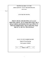 phân tích ảnh hưởng của các phương pháp xuất kho đến kết quả hoạt động kinh doanh tại công ty trách nhiệm hữu hạn thương mại dịch vụ hưng thành đạt