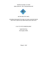 giải pháp nhằm đáp ứng nhu cầu việc làm cho thanh niên nông thôn huyện bình minh tỉnh vĩnh long