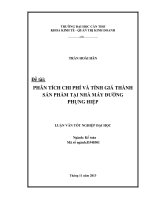 phân tích chi phí và tính giá thành sản phẩm tại nhà máy đường phụng hiệp