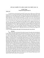 KẾT QUẢ NGHIÊN CỨU GIỐNG NGHỆ VÀNG TRIỂN VỌNG N8