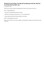 Lý thuyết Giải bài toán bằng cách lập hệ phương trình.