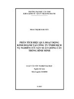 phân tích hiệu quả hoạt động kinh doanh tại công ty tnhh dịch vụ nghiên cứu sản xuất giống cây trồng bình minh