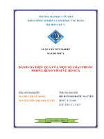 đánh giá hiệu quả của một số loại thuốc phòng bệnh viêm vú bò sữa