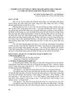 NGHIÊN cứu kỹ THUẬT NHÂN NHANH GIỐNG mía VN84 422 và VN85 1427 BẰNG PHƯƠNG PHÁP INVITRO