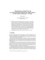 Mô hình kiểm soát quyền truy cập cơ sở dữ liệu hệ thống thông tin địa lý quản lý dân cư của một tỉnh theo không gian – thời gian 