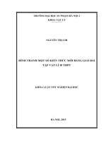 Hình thành một số kiến thức mới bằng giải bài tập vật lí 10 THPT