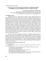 ACTUALITY OF VIETNAM’S SUGARCANE AND SOLUTIONS TO IMPROVE SUGAR PRODUCTIVITY IN THE FUTURE 