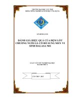 đánh giá hiệu quả của đệm lót chuồng nuôi gà có bổ sung men vi sinh balasa n01