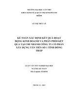 kế toán xác định kết quả hoạt động kinh doanh và phân phối kết quả tại chi nhánh công ty cổ phần xây dựng tân tiến số 1 tỉnh đồng tháp
