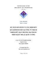 kế toán bán hàng và xác định kết quả kinh doanh tại công ty trách nhiệm hữu hạn thương mại trang thiết bị kỹ thuật quốc cường
