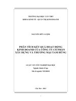phân tích kết quả hoạt động kinh doanh của công ty cổ phần xây dựng và thương mại tam hùng