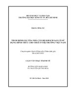 Thẩm định giá tòa nhà căn hộ khách sạn có sử dụng hình thức cho thuê ở thị trường việt nam 