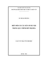 Biến đổi cơ cấu dân số hà nội trong quá trình đô thị hóa 