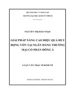 Giải pháp nâng cao hiệu quả huy động vốn tại ngân hàng thương mại cổ phần đông á 