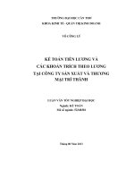 kế toán tiền lương và các khoản trích theo lương tại công ty sản xuất và thương mại trí thành