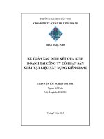 kế toán xác định kết quả kinh doanh tại công ty cổ phần sản xuất vật liệu xây dựng kiên giang