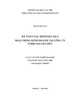 kế toán xác định kết quả hoạt động kinh doanh tại công ty tnhh nguyễn đức