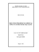 phân tích tình hình tài chính tại công ty cổ phần dược hậu giang