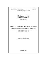 NGHIÊN cứu điều TRỊ mất RĂNG hàm TRÊN TỪNG PHẦN BẰNG kỹ THUẬT IMPLANT có GHÉP XƯƠNG