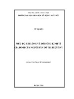 Mức độ hài lòng về đời sống kinh tế gia đình của người dân đô thị hiện nay 