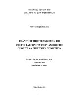 phân tích thực trạng quản trị chi phí tại công ty cổ phần hội chợ quốc tế và phát triển nông thôn