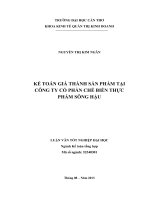 kế toán giá thành sản phẩm tại công ty cổ phần chế biến thực phẩm sông hậu