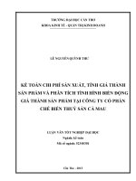 kế toán chi phí sản xuất, tính giá thành sản phẩm và phân tích tình hình biến động giá thành sản phẩm tại công ty cổ phần chế biến thuỷ sản cà mau