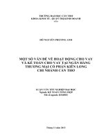 một số vấn đề về hoạt động cho vay và kế toán cho vay tại ngân hàng thương mại cổ phần kiên long chi nhánh cần thơ