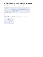 Lý thuyết. Tính chất đường phân giác của tam giác