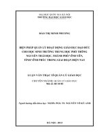 Biện pháp quản lý hoạt động giáo dục đạo đức cho học sinh trường trung học phổ thông nguyễn thái học, thành phố vĩnh yên, tỉnh vĩnh phúc trong giai đoạn hiện nay 