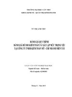 Đánh giá quy trình đánh giá rủi ro kiểm toán và xác lập mức trọng yếu tại công ty tnhh toán mỹ chi nhánh miền tây