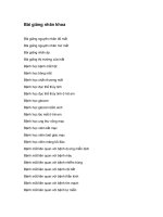 Bài Giảng Nhãn Khoa Full