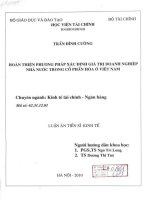 hoàn thiện phương pháp xác định giá trị doanh nghiệp nhà nước trong cổ phần hóa ở việt nam