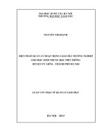 Biện pháp quản lý hoạt động giáo dục hướng nghiệp cho học sinh trung học phổ thông huyện từ liêm   thành phố hà nội 