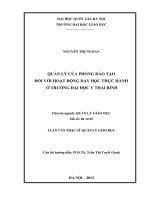 Biện pháp quản lý của phòng đào tạo đối với hoạt động dạy học thực hành ở trường đại học y thái bình