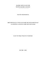 Biện pháp quản lý đào tạo nghề nhà hàng khách sạn tại trường cao đẳng nghề trần hưng đạo