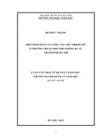 Biện pháp quản lý công tác chủ nhiệm lớp ở trường THPT ba vì, thành phố hà nội
