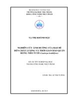 Nghiên cứu ảnh hưởng của bao bì đến chất lượng và thời gian bảo quản rong nho tươi (caulerpa lentillifera)