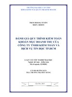 đánh giá quy trình kiểm toán khoản mục doanh thu của công ty tnhh kiểm toán và dịch vụ tin học tp.hcm