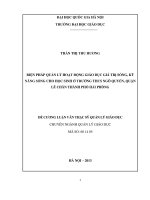 Biện pháp quản lý hoạt động giáo dục giá trị sống, kỹ năng sống cho học sinh ở trường trung học cơ sở ngô quyền, thành phố hải phòng 