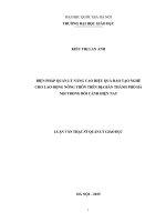Biện pháp quản lý nâng cao hiệu quả đào tạo nghề cho lao động nông thôn trên địa bàn thành phố hà nội trong bối cảnh hiện nay 