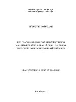 Biện pháp quản lý đội ngũ giáo viên trường mẫu giáo kim đồng 4, quận lê chân, thành phố hải phòng theo chuẩn nghề nghiệp giáo viên mầm non 