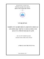 Nghiên cứu sự biến đổi của một số vi sinh vật gây hỏng đặc trưng và chất lượng cảm quan của tôm sú bảo quản lạnh