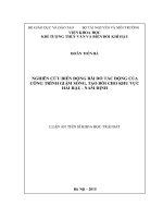 Nghiên cứu biến động bãi do tác động của công trình giảm sóng, tạo bồi cho khu vực hải hậu – nam định