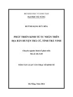 PHÁT TRIỂN KINH tế tư NHÂN TRÊN địa bàn HUYỆN TRÀ cú, TỈNH TRÀ VINH 