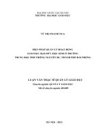 Biện pháp quản lý hoạt động giáo dục đạo đức học sinh ở trường THPT nguyễn du, thành phố hải phòng 