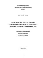 lập và phân tích báo cáo tài chính tại ngân hàng thương mại cổ phần xuất nhập khẩu việt nam,chi nhánh bạc liêu