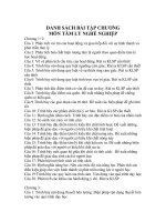 DANH SÁCH BÀI TẬP CHƯƠNG  MÔN TÂM LÝ NGHỀ NGHIỆP