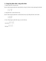 Lý thuyết phép cộng các phân thức đại số